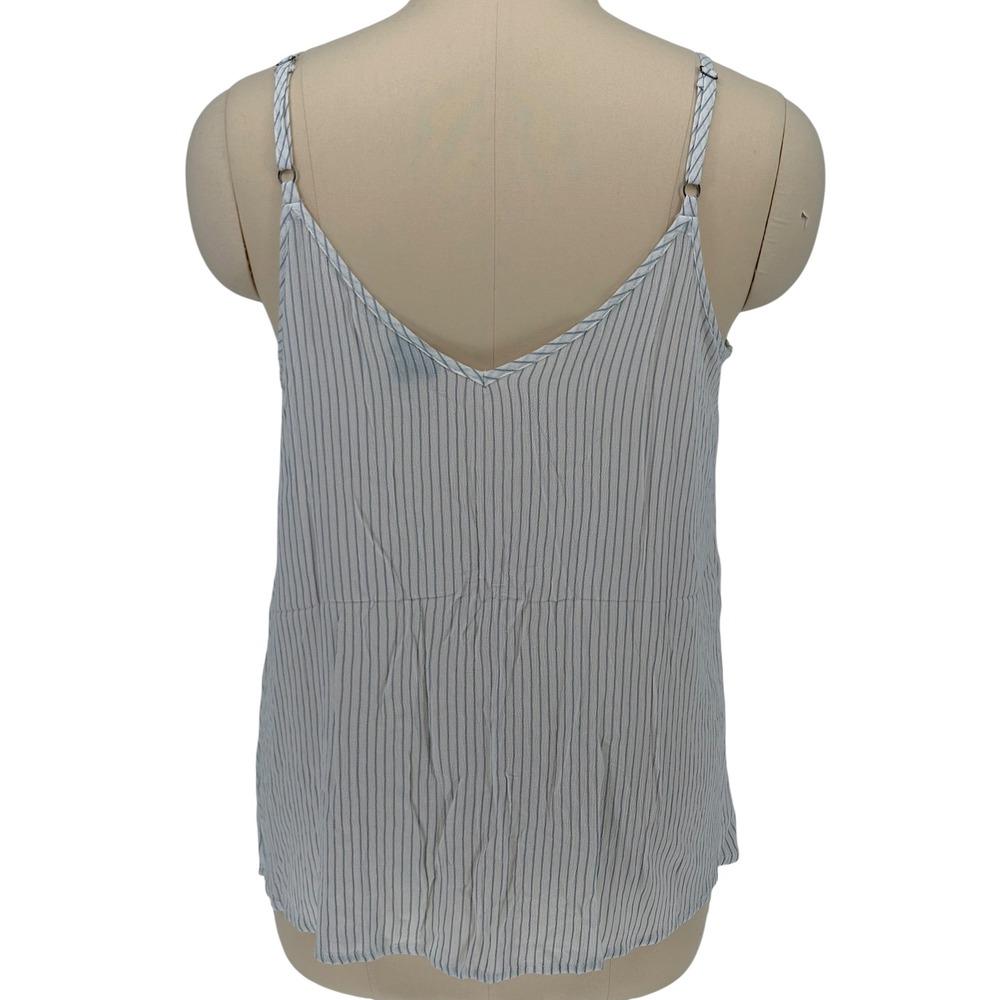 Torrid Cami Top Blue White Striped Lace Up Front 100% Rayon Size 2 - Picture 2 of 8